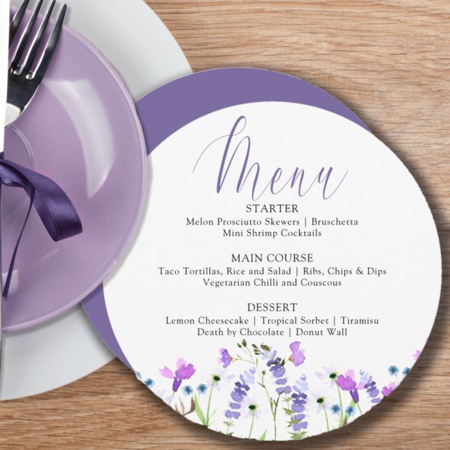 Menu Mariage aux fleurs sauvages Shower Fleur sauvage v (Créateur téléchargé)