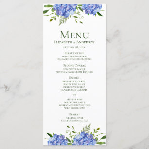 Menu Mariage aux Hortensias Bleus