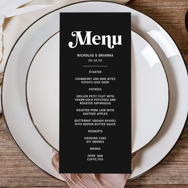 Menu Mariage Black Disco moderne (Créateur téléchargé)