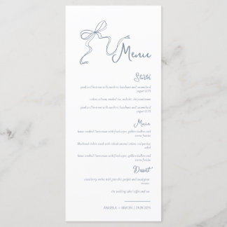 Menu Mariage blanc blanc à main blanche