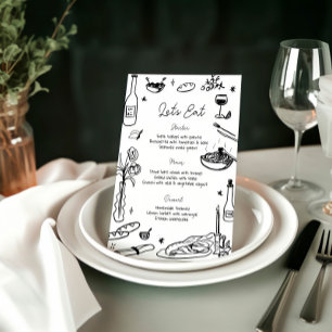 Menu Mariage blanc et noir