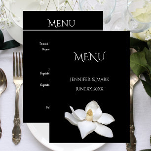 Menu mariage Blanc Magnolia Noir et Blanc