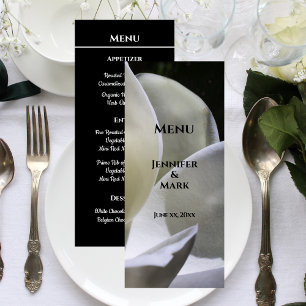 Menu mariage Blanc Magnolia Noir et Blanc