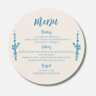 Menu Mariage bleu Azulejo