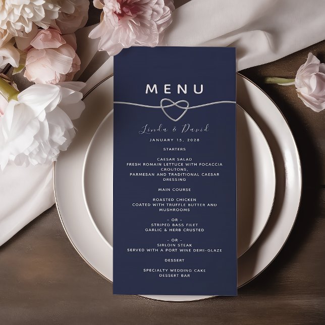 Menu Mariage bleu Chic Navy (Créateur téléchargé)