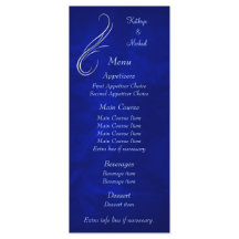 Menu Mariage bleu clair à l'arc argenté