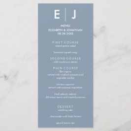 Menu Mariage bleu Dusty minimaliste