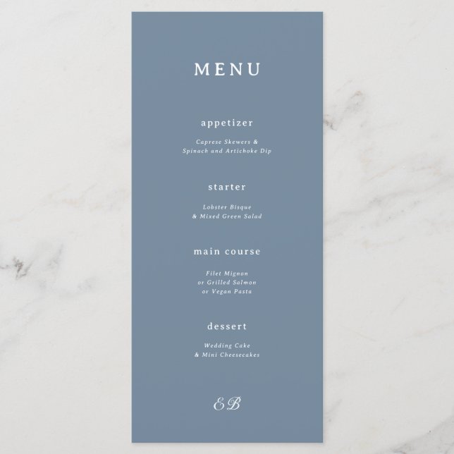 Menu Mariage bleu Marseille (Devant)