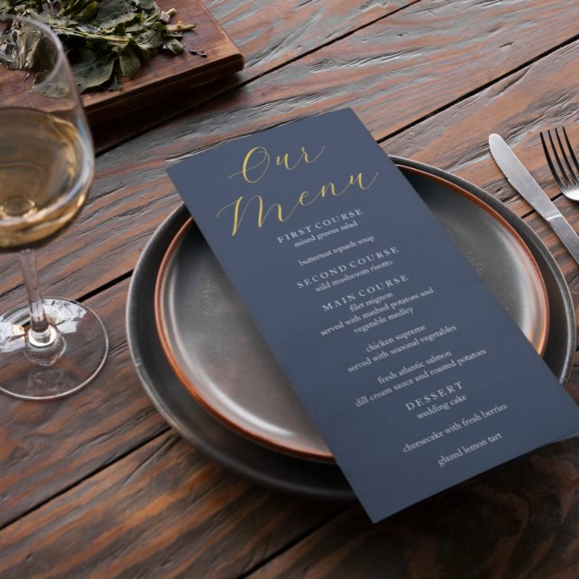 Menu Mariage bleu opulent (Créateur téléchargé)