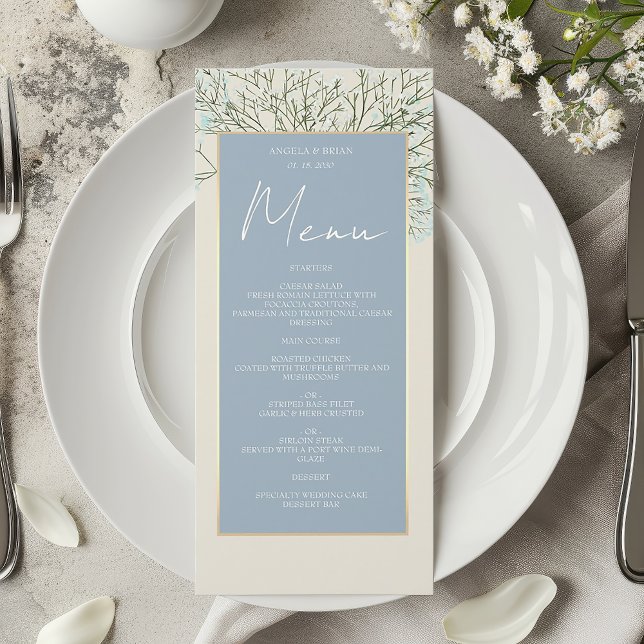 Menu Mariage bleu vintage Dusty (Créateur téléchargé)