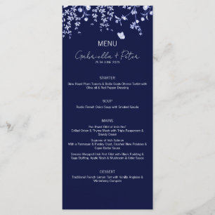 Menu Mariage Blue Chinoiserie