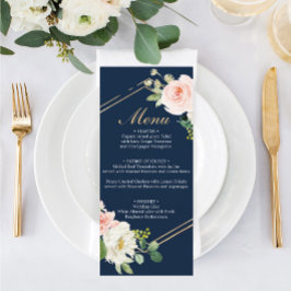 Menu Mariage Blue Gold Blush