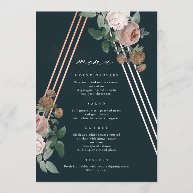 Menu Mariage Bohème Floral (Devant)