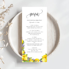 Menu Mariage Boho de lavande de citron d'aquarelle