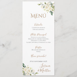 Menu Mariage Boho espagnol