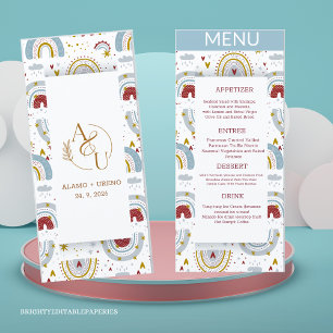 Menu Mariage Boho Terracotta Rainbows