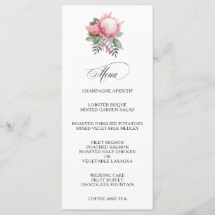 Menu Mariage botanique King Protea Watercolor