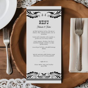 Menu Mariage campagnard vintage Western Cowboy