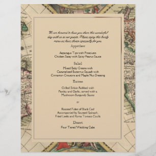 Menu Mariage Carte Antique Vieux Monde