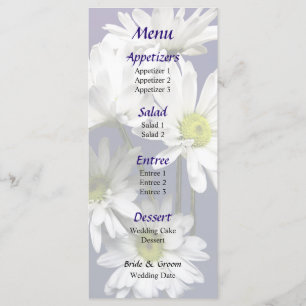 Menu Mariage Cascade de marguerites blanches