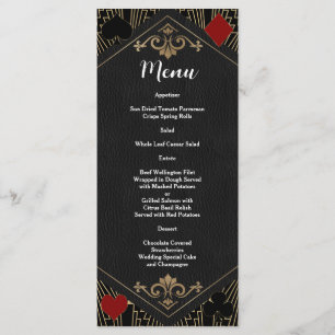 Menu Mariage Casino Vegas Roaring 20s Gatsby Art Déco