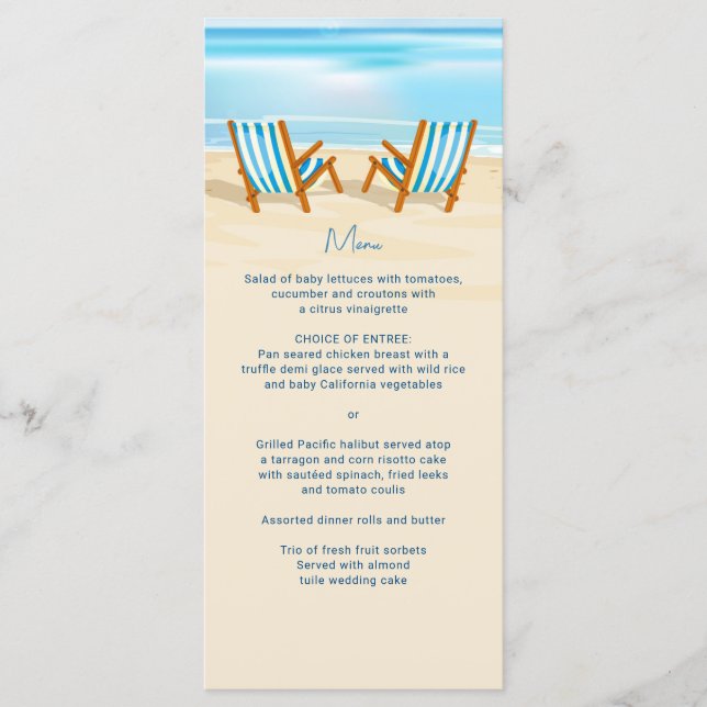 Menu Mariage Chaises de plage Tropical (Devant)