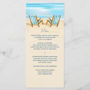 Menu Mariage Chaises de plage Tropical