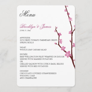 Menu Mariage Cherry Blossom