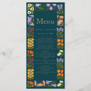 Menu Mariage chic Boho coloré moderne
