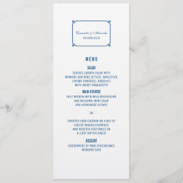 Menu Mariage chic Lapis Blue Deco