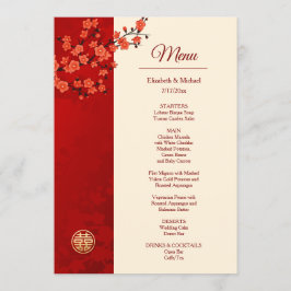 Menu MARIAGE chinois BILINGUE Red Cherry Blossom