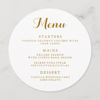 Menu Mariage circulaire