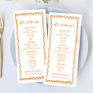 Menu Mariage Citron Ondeux Fantaisiste Orange