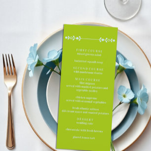Menu Mariage Citron Vert & Bleu Côtiers