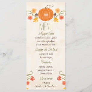 Menu Mariage Citrouille Automne