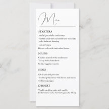 Menu Mariage classique