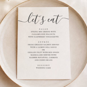 Menu Mariage Classique Moderne Calligraphie Bon Appét