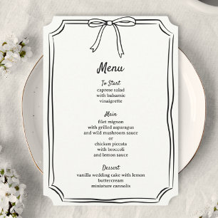 Menu Mariage classique moderne Scribble à la main