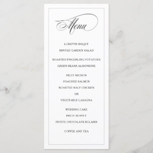 Menu Mariage Classique Simple Elegance