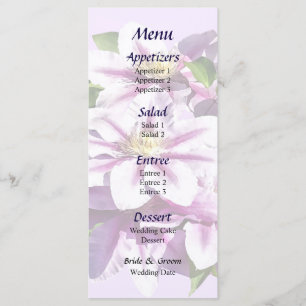 Menu Mariage Clematis rose pâle