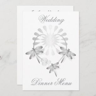 Menu mariage Coeur de libellules d'argent