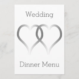 Menu mariage Coeurs argentés