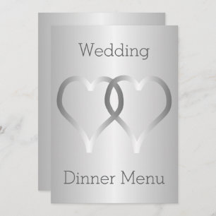 Menu mariage Coeurs argentés