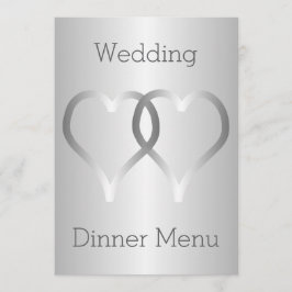 Menu mariage Coeurs argentés