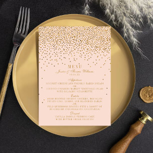 Menu Mariage Confetti Rose & Or