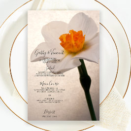 Menu Mariage Daffodique de printemps blanc