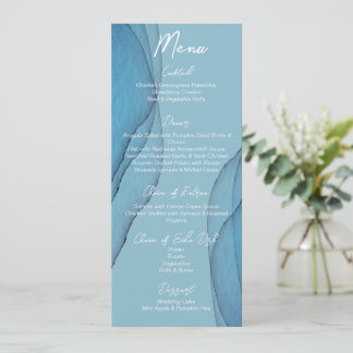 Menu Mariage d'aquarelle bleu océan