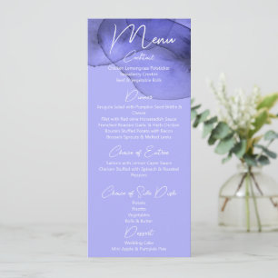 Menu Mariage d'aquarelle bleu violet lavande