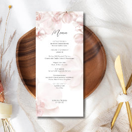 Menu Mariage d'aquarelle d'orchidée rose poussiéreux