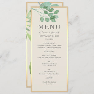 Menu Mariage d'aquarelle rustique